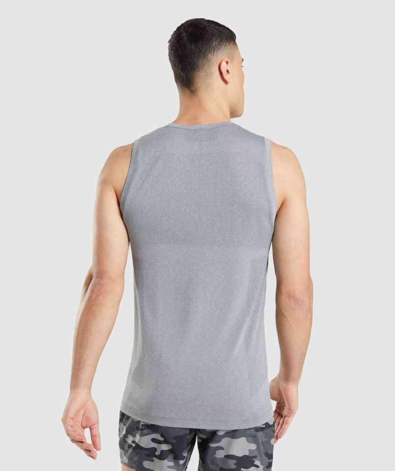 Gymshark Vital Bezszwowy Lekki Czołg Antracytowy Szary Marl