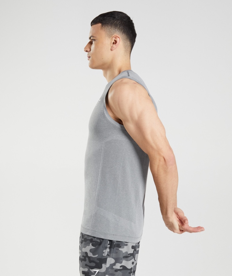Gymshark Vital Bezszwowy Lekki Czołg Antracytowy Szary Marl