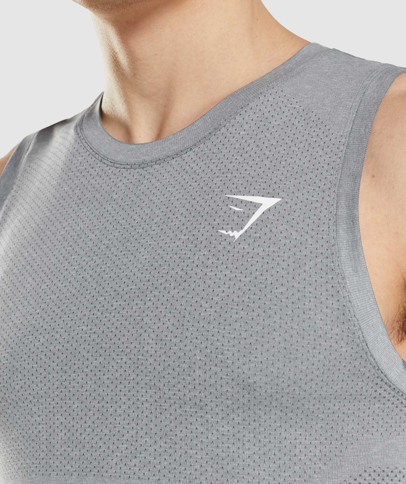 Gymshark Vital Bezszwowy Lekki Czołg Antracytowy Szary Marl
