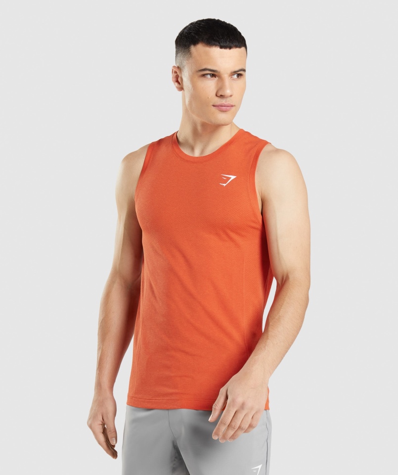 Gymshark Vital Seamless Lekki Czołg Papaja Pomarańczowy Marl