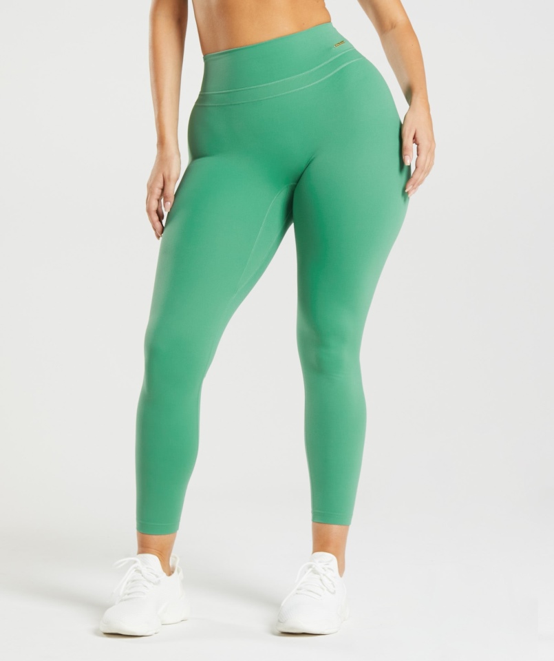 Gymshark Whitney Legginsy Z Wysokim Stanem Palmowe Zielone