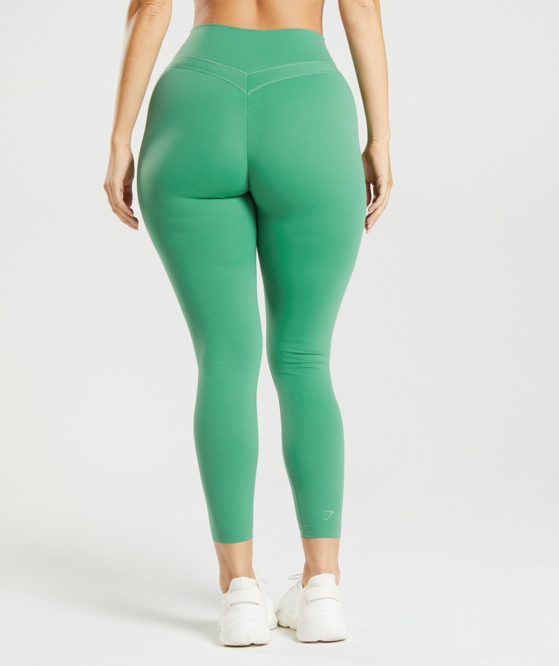 Gymshark Whitney Legginsy Z Wysokim Stanem Palmowe Zielone