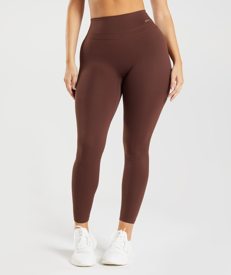 Legginsy Gymshark Whitney Z Wysokim Stanem Ożywiają Brąz