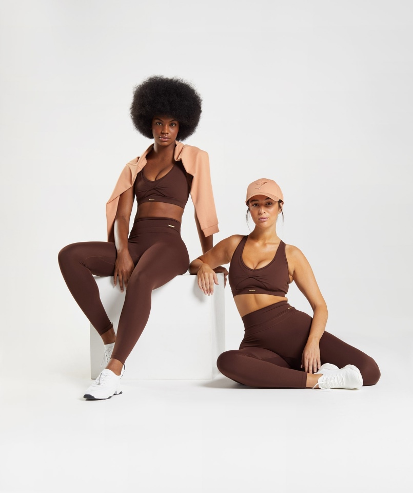 Legginsy Gymshark Whitney Z Wysokim Stanem Ożywiają Brąz