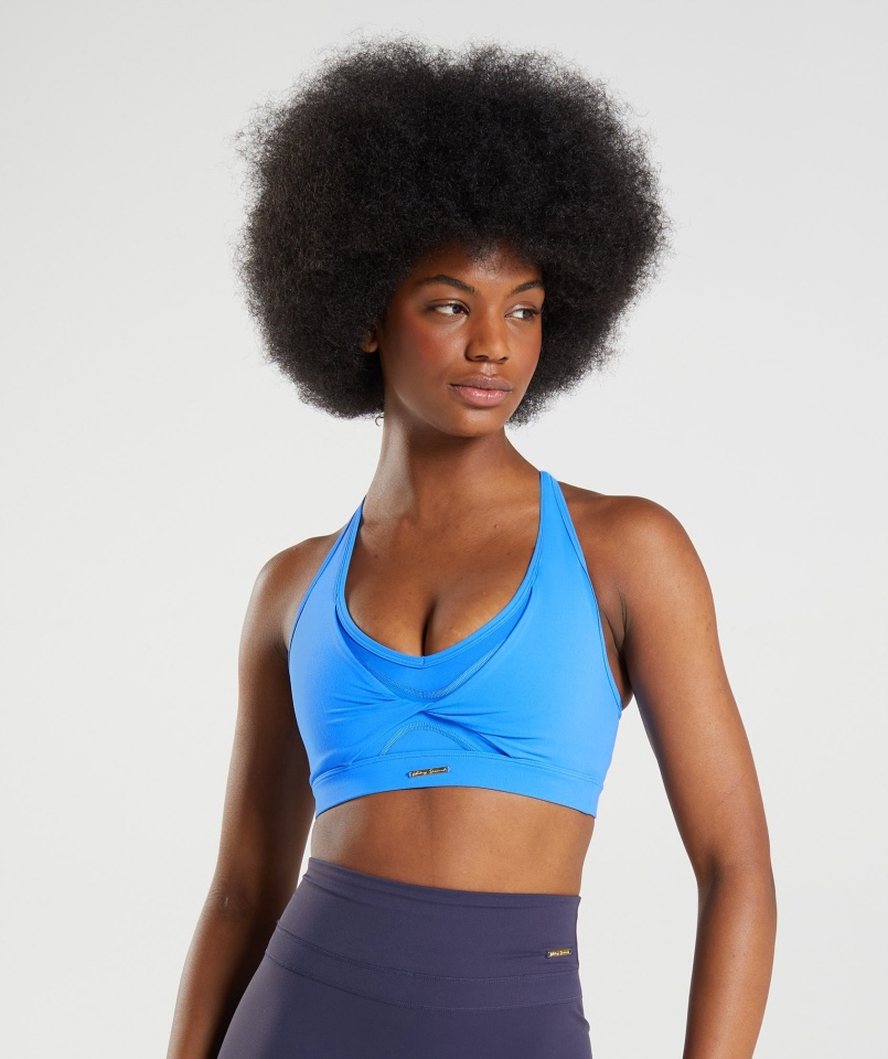 Gymshark Whitney Biustonosz Sportowy Z Siateczką Optimist Blue