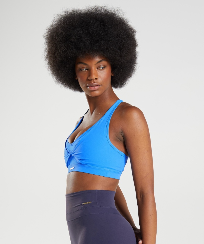 Gymshark Whitney Biustonosz Sportowy Z Siateczką Optimist Blue