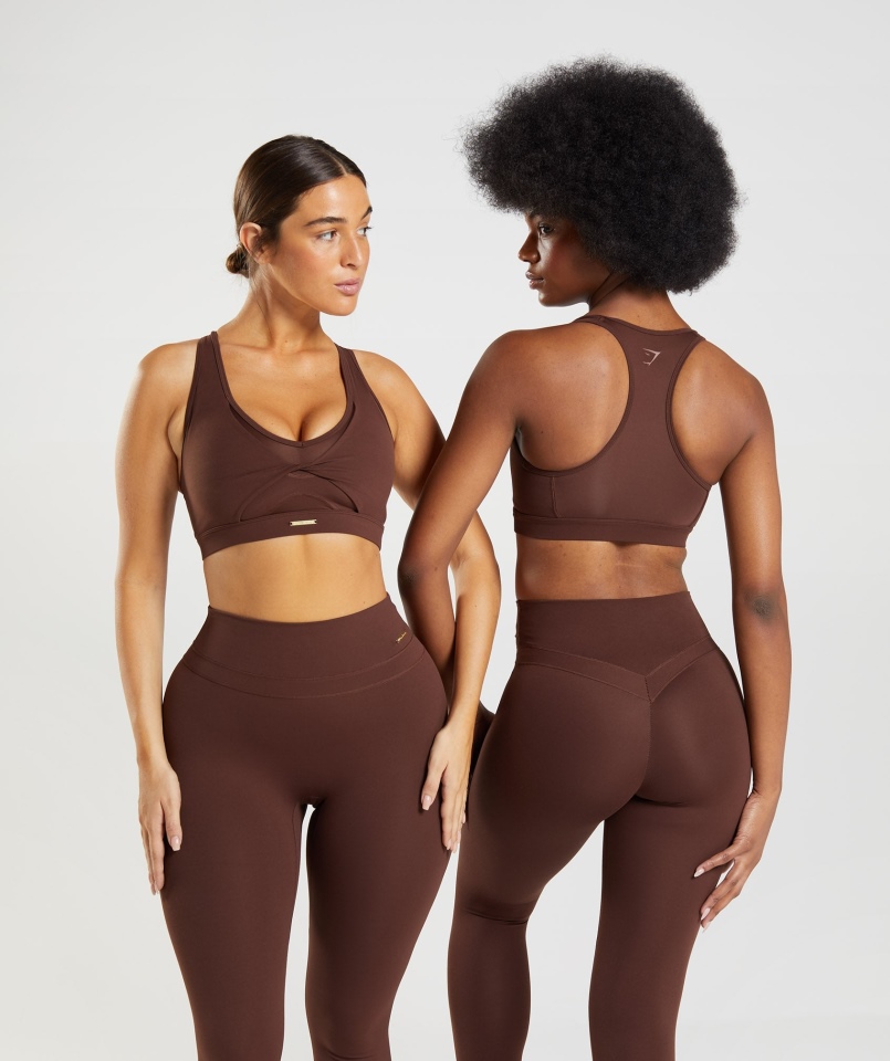 Biustonosz Sportowy Gymshark Whitney Rekindle Brown