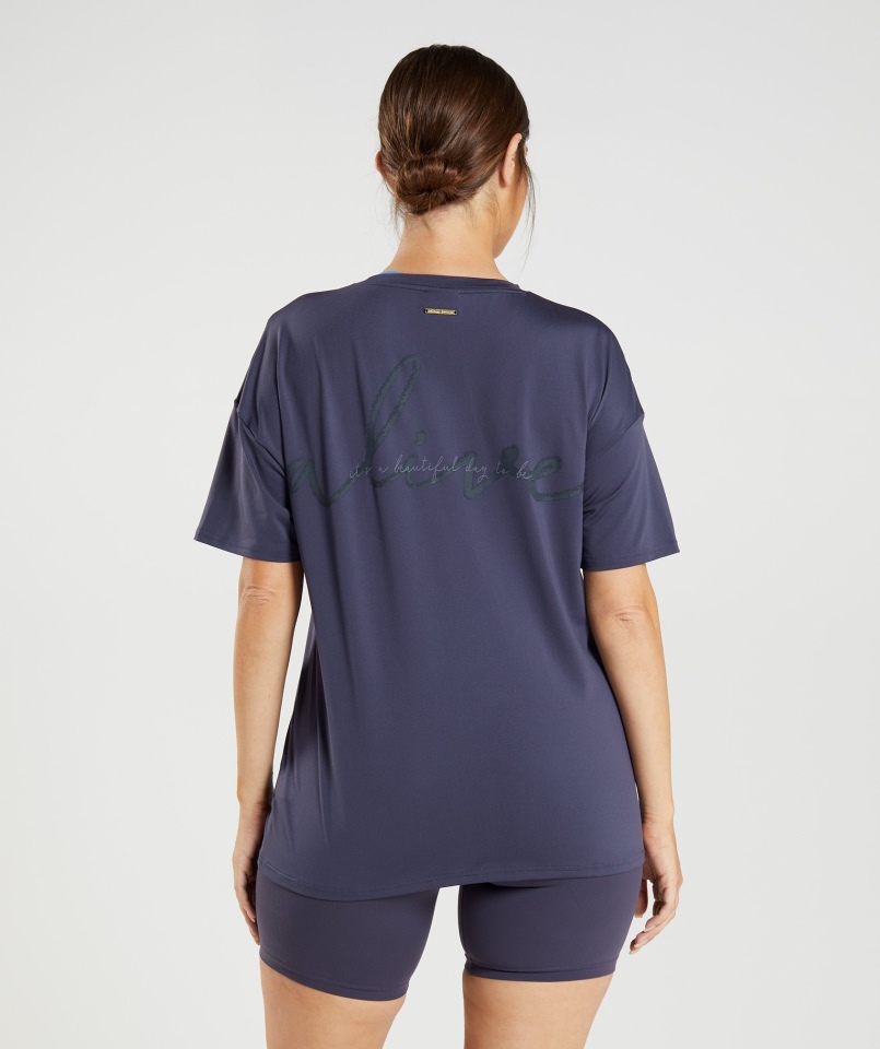 Gymshark Whitney T-shirt Oversize Indygo Navy