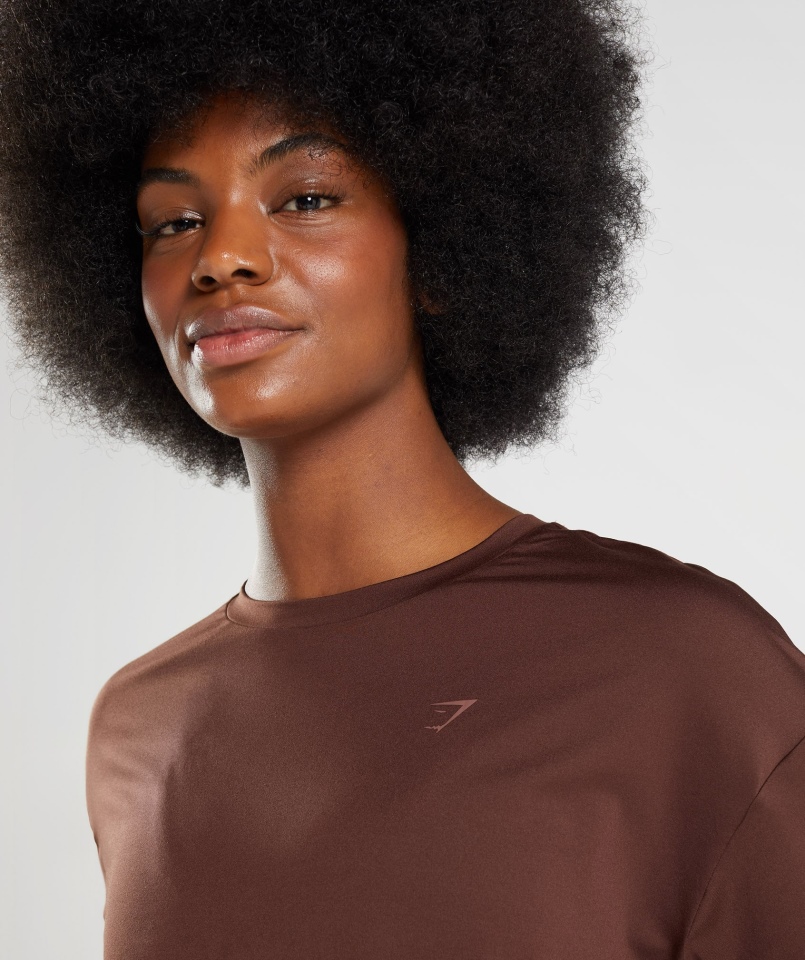 Gymshark Whitney Oversize T-shirt Ożywić Brązowy