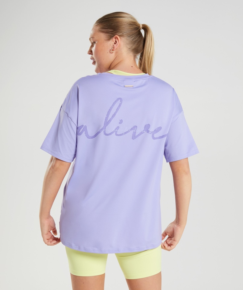 Gymshark Whitney Oversize T-shirt Wildflower Fioletowy