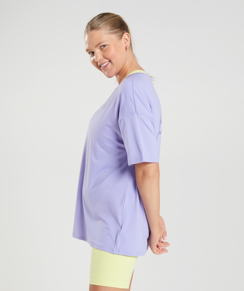 Gymshark Whitney Oversize T-shirt Wildflower Fioletowy