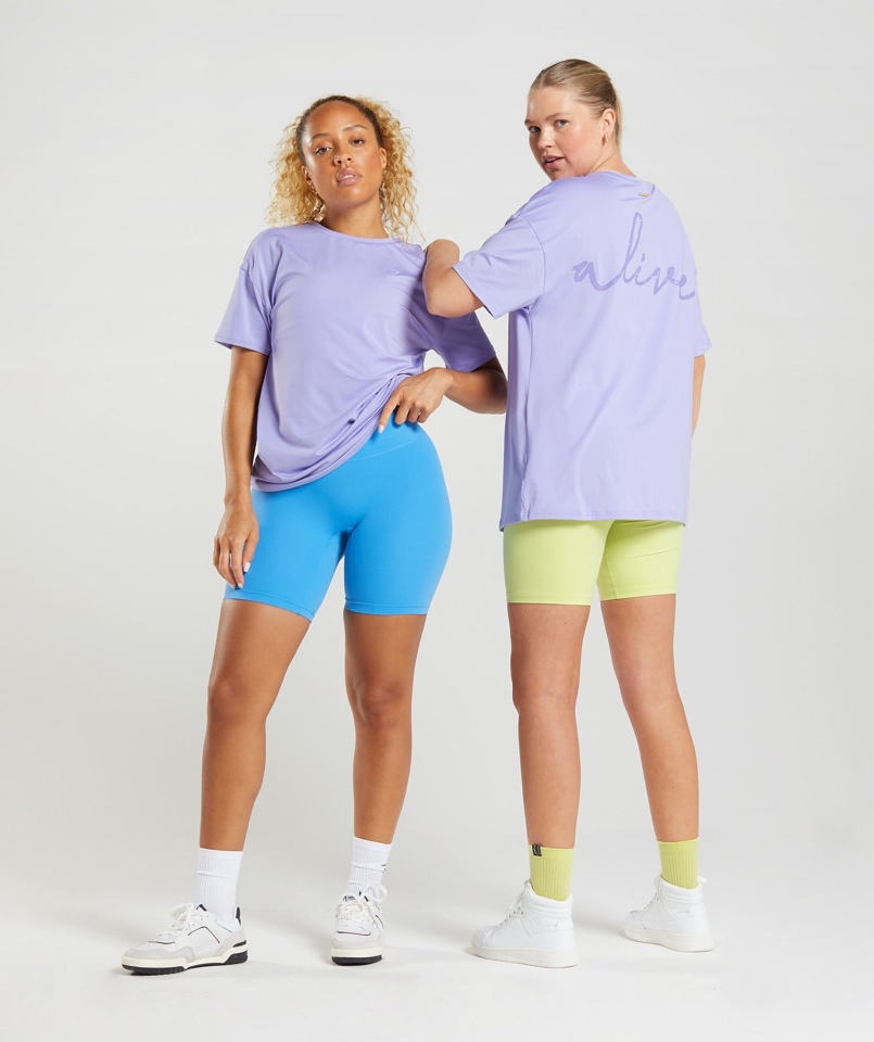 Gymshark Whitney Oversize T-shirt Wildflower Fioletowy