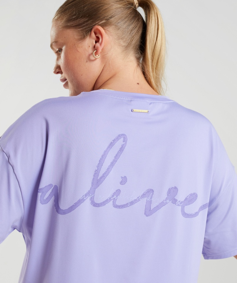 Gymshark Whitney Oversize T-shirt Wildflower Fioletowy