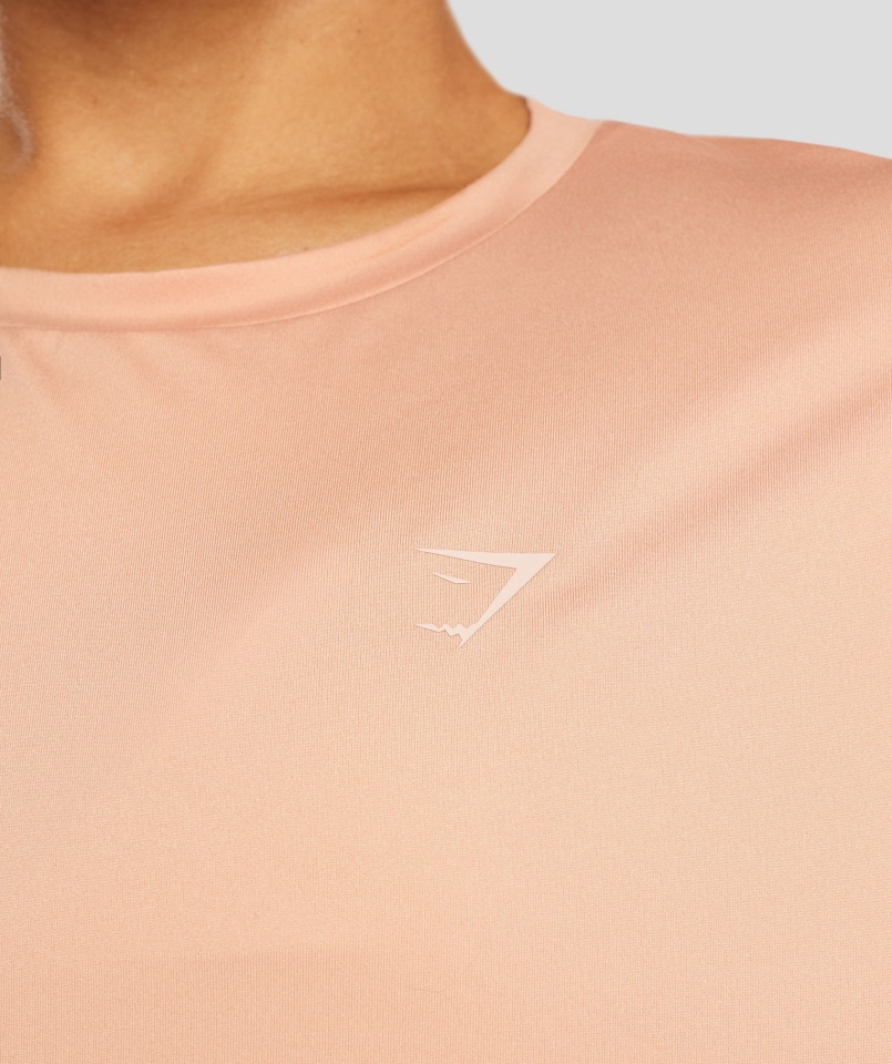 Gymshark Whitney T-shirt Oversize Zachód Słońca Beż