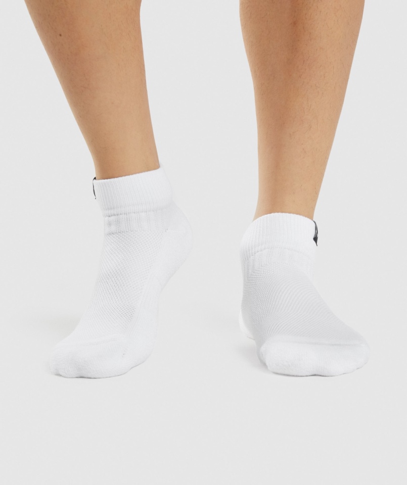 Gymshark Tkane Skarpetki Sneaker 3 Szt Białe